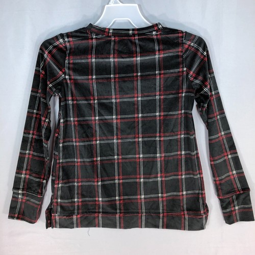 Cuddle Duds Lounge Set Donna Petite X-Small Morbido Velluto Caminetto Nero Plaid - Foto 5 di 24