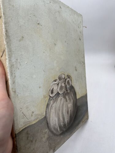 "Pintura al óleo original vintage en lienzo firmada 11x9"" naturaleza muerta" - Imagen 3 de 6