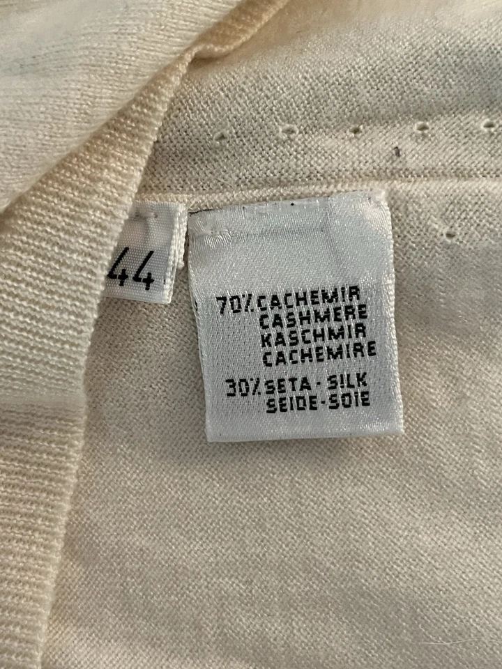 CRUCIANI свитер женщин 44 M слоновой кости кашемир шелк легкий круглый вырез * недостаток - Изображение 4 из 4