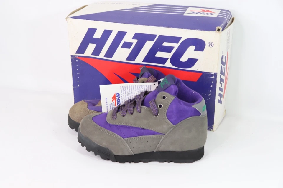 NOS Vintage 90s Hi Tec Youth 2 Suede Leather Lace Up Hiking Snow Boots Brown - Image 4 of 4