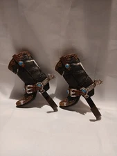 Set Of 2 Western Cowboy Boot Hooks Wall Coat, Towel Hanger with spurs/detailed