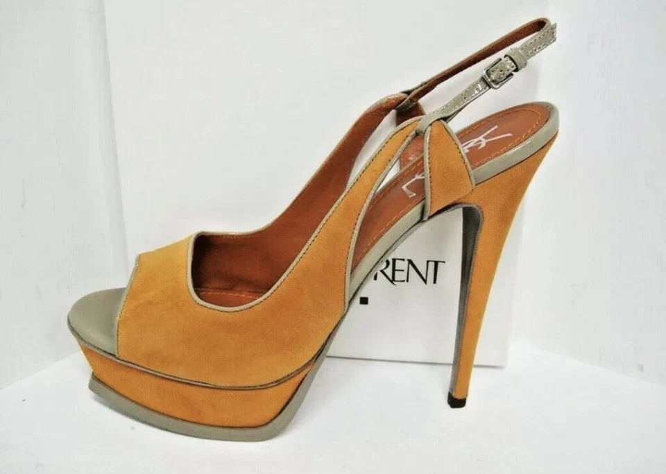 NUEVO EN CAJA YSL Yves Saint Laurent COSMO 105 Sandalias de plataforma con cordones Zapatos Talla 39 Foto 3 de 4