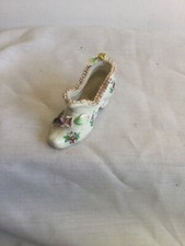 Victorian Style Porcelain High Heel Lace Mini Shoes 3.5 In Japan Floral