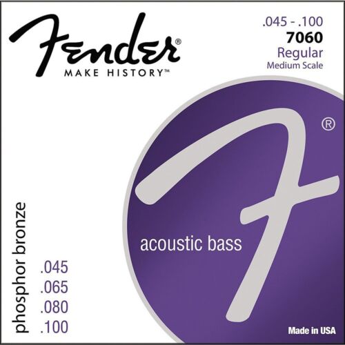 Fender 7060 Phosphor Bronze Regular Medium Acoustic Bass Guitar Strings 45-100 - Picture 1 of 1