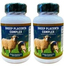 2x Nu-Health Sheep Placenta with Collagen,grape seed extract, 100 capsules/bottl