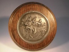 Zinnbild alte holl&auml;ndische Meister in Holzeinfassung - Hendrik Sorgh
