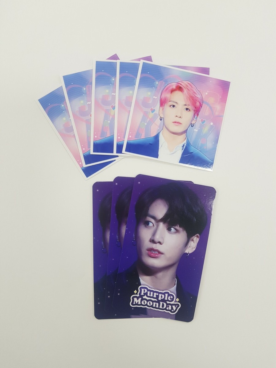 BTS JungKook slogan banner +5 stickers+3 photo cards | eBay