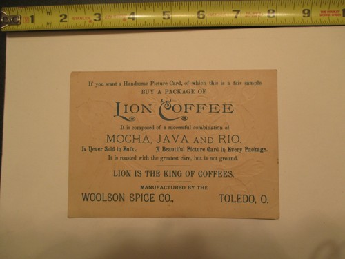 Bird Flower Lion Coffee Picture Card Mocha Java & Rio Advertising Trade Card #1 - Picture 2 of 2