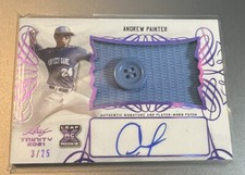 2021 Leaf Trinity BUTTON Patch Purple 3/25 Andrew Painter RC AUTO