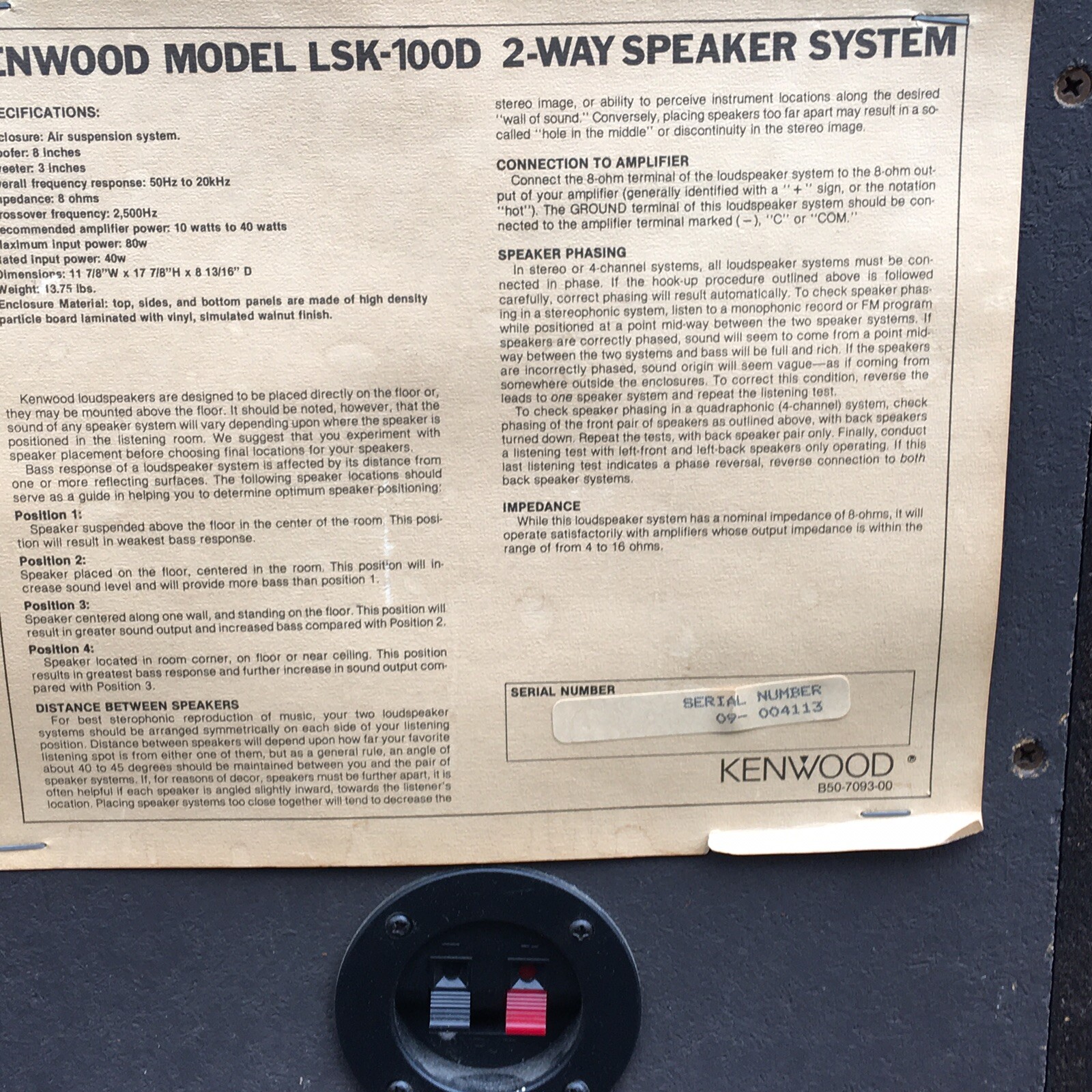 Vintage Kenwood Speakers LSK 100D Great Sound & Condition eBay