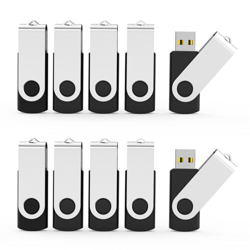 USB 2.0 10 Pack 32GB Metal Swivel Anti-skid Flash Drive Memory Stick Thumb Drive - Afbeelding 1 van 12