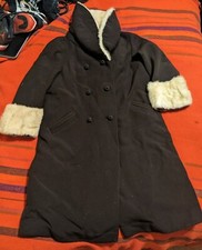 Women’s Vintage 60s Evan’s Wool Mink Fur Trim Over Coat Brown Size M
