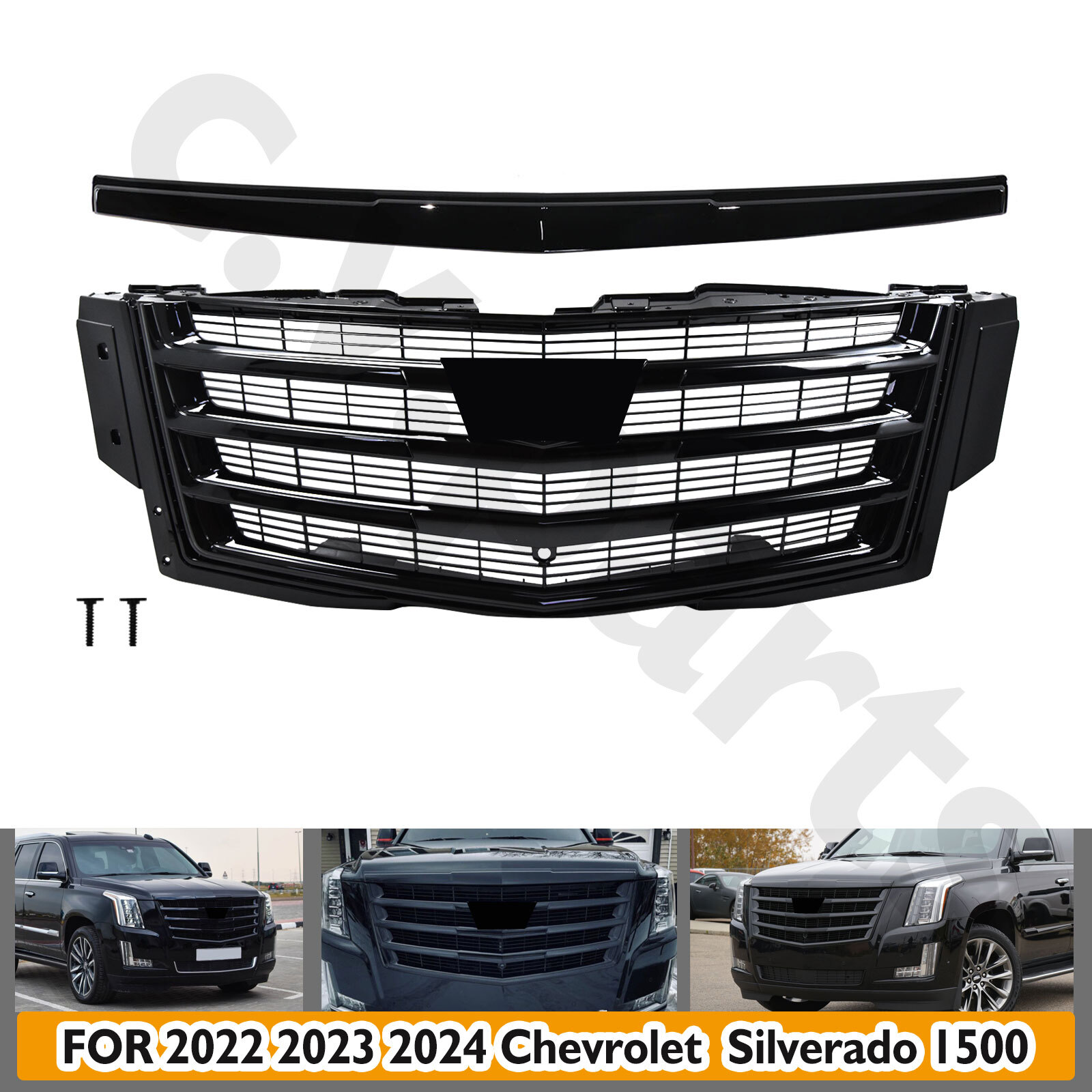 2015-2020 Cadillac Escalade Front Bumper Grille Hood Trim with Camera Hole