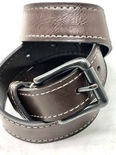 Youth Boys Brown Faux Leather Belt 31" Long with a Metal Grey Color Buckle
