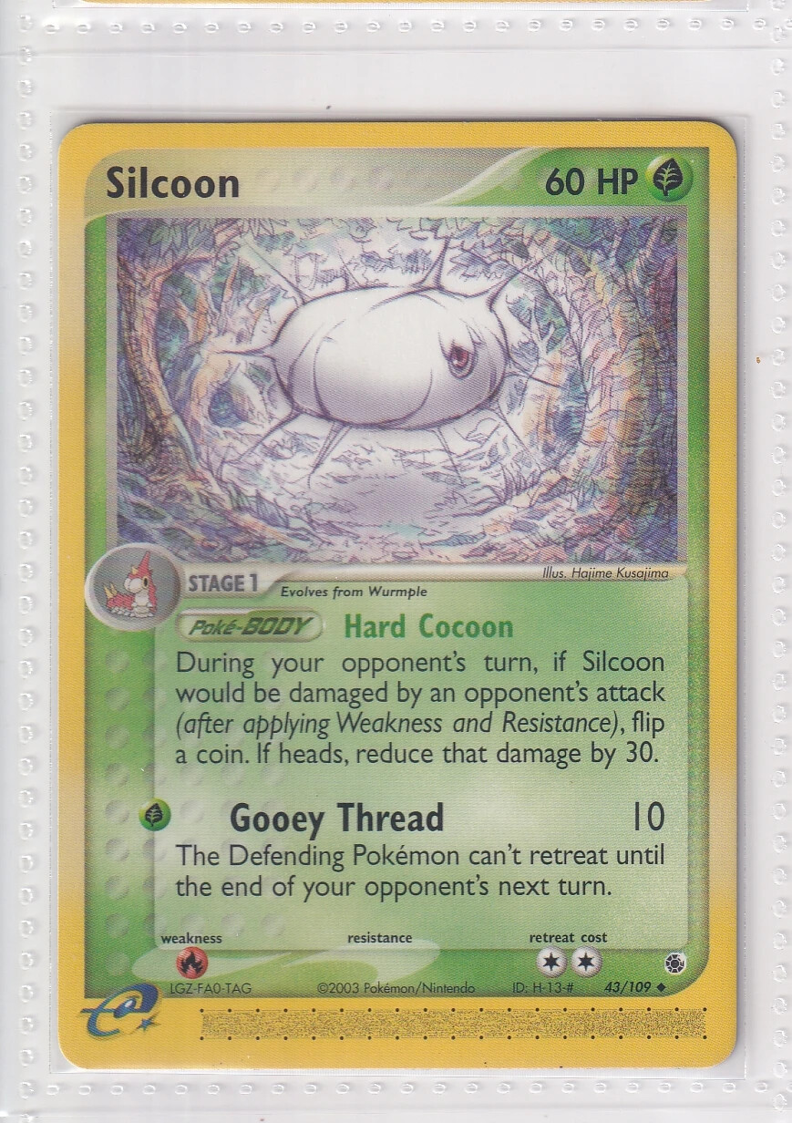 (LP+) Silcoon 43/109 Uncommon Ruby and Sapphire E-Series Pokemon Card