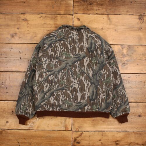 Vintage Mossy Oak Bomberjacke L 90s RealTree USA Made Camouflage Braun - Bild 2 von 8