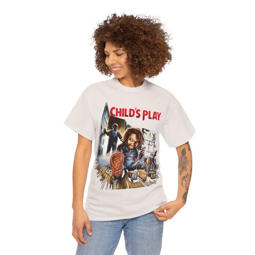 Child’s Play Movie Chucky Horror T Shirt Unisex Heavy Cotton Tee - Picture 55 of 157