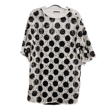 ZARA Womens Black & White Polka Dot Lace Dress Tunic Size S