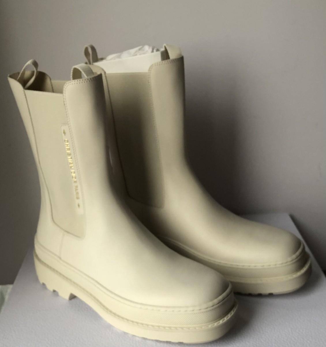 Christian Dior Women's TRIAL Ankle Boots Off White Calfskin