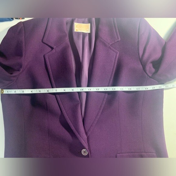 Pendleton Virgin Wool Blazer Deep Purple Size 14 - image 7