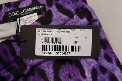 DOLCE & GABBANA Skirt Purple Leopard Print Pencil Cut Mini