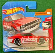 HOT WHEELS NISSAN SKYLINE 2000 GT-R RED POLICE HW RESCUE 2019 MINT ON CARD 110