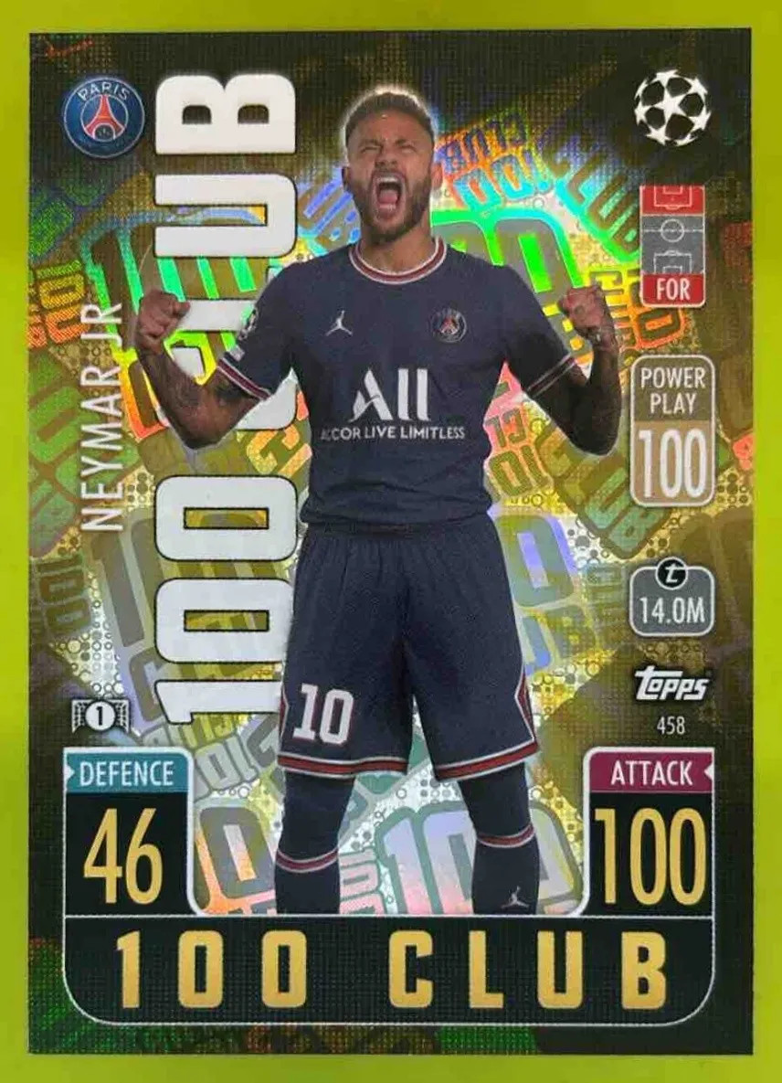 2021 Topps Match Attax Champions Europa League Neymar Jr 458 Paris Saint-Germain