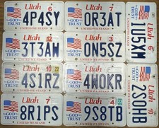 BULK LOT of 10, US Utah flag license Plates NICE QUALITY. FAST SHIPPING!