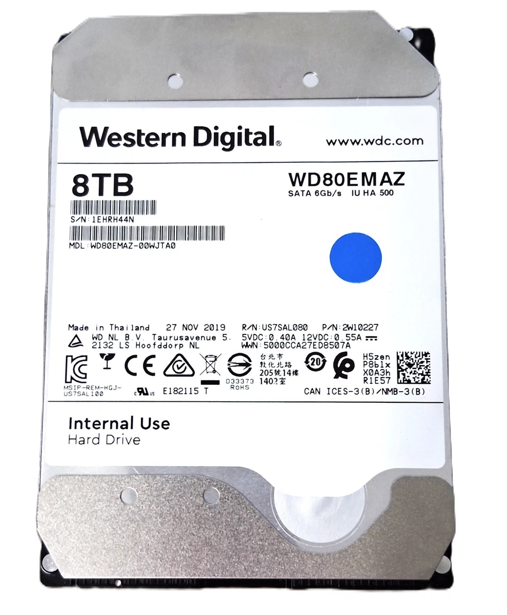 Western Digital Internal Hard Disk Drives 8 TB Storage Capacity