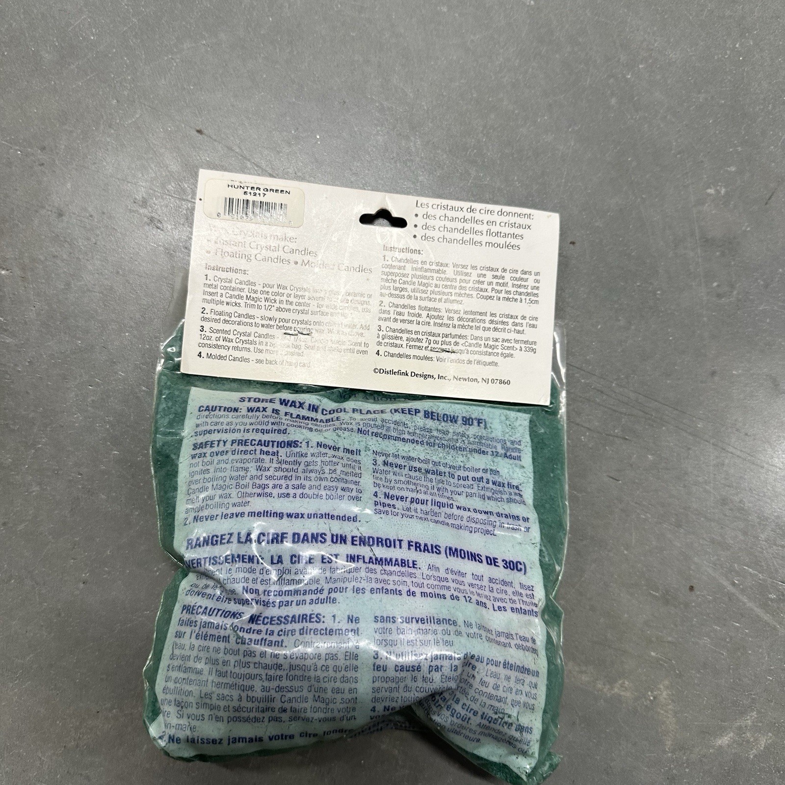 Candle Magic Wax Crystals Americana Green 12 Oz Distlefink Designs New USA