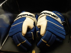 Brine L35 12” Lacrosse Gloves Blue & White
