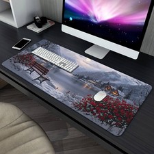 1pc Printed Desk Pad Featuring Lake Snow Rose Scenery Pattern Mousepad Gift  