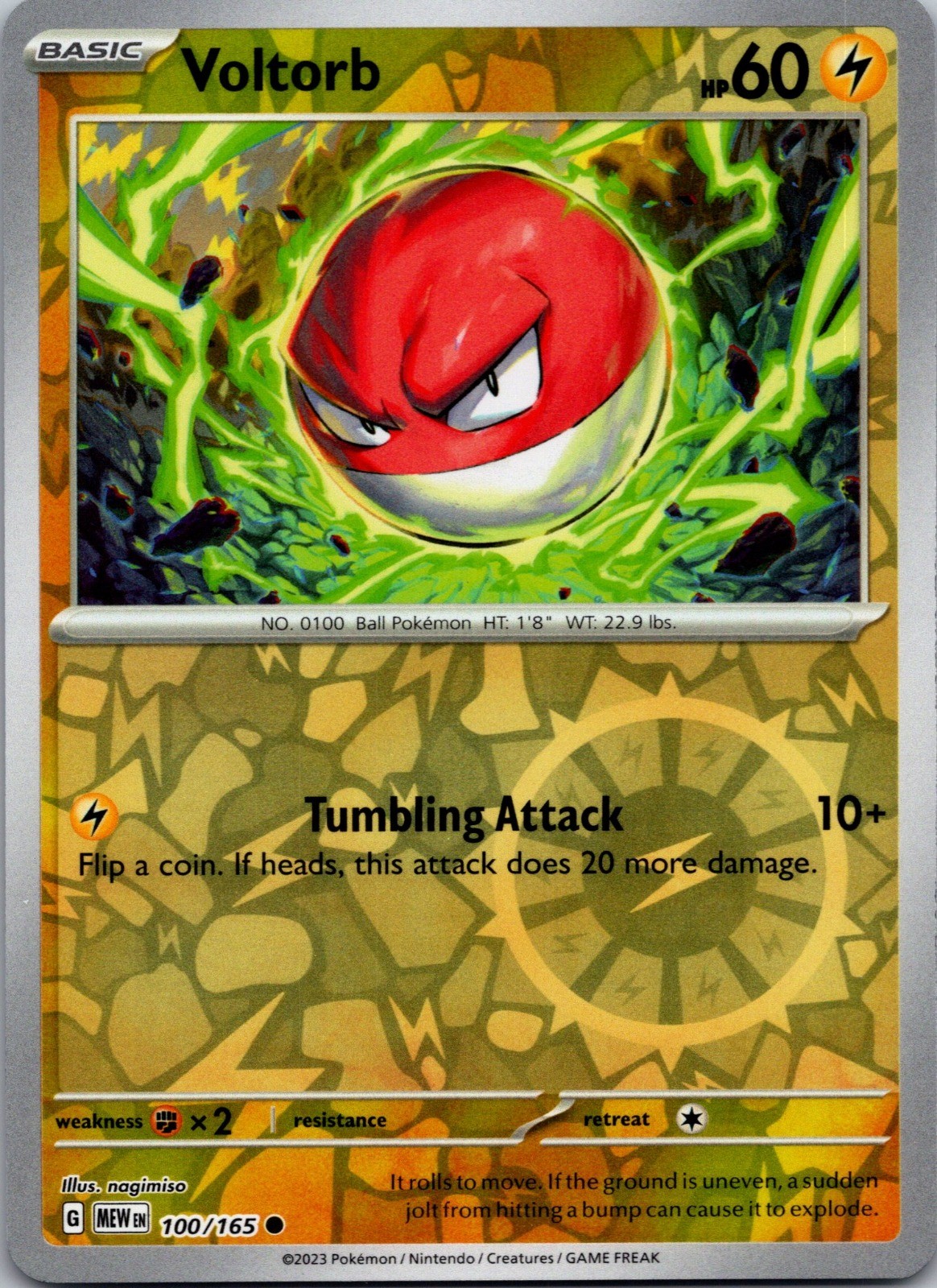 Voltorb Reverse Holo Common Professor Program Promos 100/165 NM