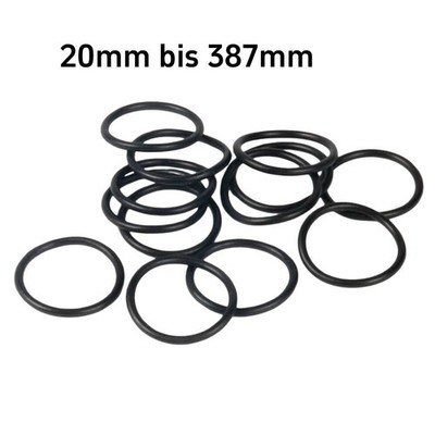 Schnurstärke 5,3mm O-Ringe NBR 70 Nitrilkautschuk Dichtungsringe 20mm - 387mm ID