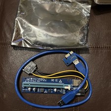 FebSmart PCI-E Riser PCIe Ver 006C 6 PIN 16x to 1x Powered Riser Adapter Card