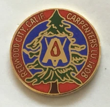Rare Redwood City, CA Carpenters LU 1408 Trade Union pin