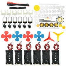 6 Set Rectangular Mini Electric 1.5-3V 24000RPM DC Motor with 84 Pcs Plastic ...