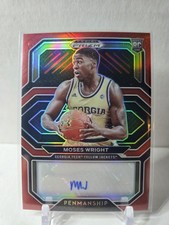 2021 Panini Prizm Draft Picks College Penmanship Red /199 Moses Wright Auto 