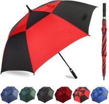 Umbrella Golf 54/62/68/72 Inch Extra Large Oversize 62 Inch, Black/Red