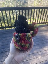 Handmade Crochet Amigurumi Hatching Black Dragon Plushie Stuffed Animal 5  
