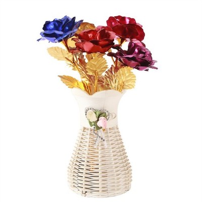 Brandneu K��nstliche Rose Blumendekor Kunstblume Folie Rose f��r Valentinstag