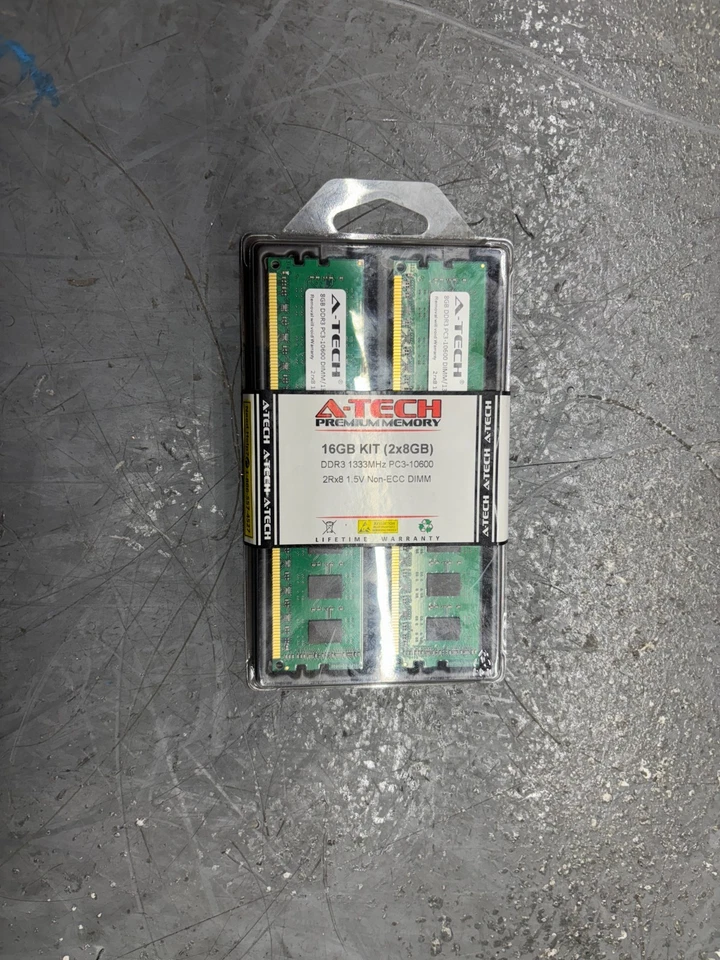 A-Tech / 16GB DDR3 1333 MHz / 2x8GB / Non-ECC DIMM / Ram - Image 2 of 4
