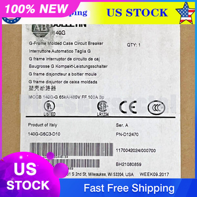 New Allen Bradley 140G-G6C3-D10 G-Frame Molded Case Circuit Breaker US Free Tax