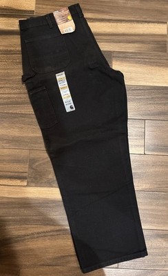 Carhartt Loose Original Fit Washed Duck Work Dungaree Black Size