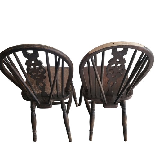 Antique Vintage Oak Wheelback Farmhouse Windsor Dining Chair X2 Please Read - Picture 4 of 16