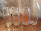 LOT OF 7 VINTAGE GLASS DAIRY, BABY, SYRUP, COKE BOTTLES — photo 3