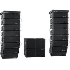 PRORECK Venue 10000W Dual 12 inch Active Subwoofer 4 Line Array PA System DSP
