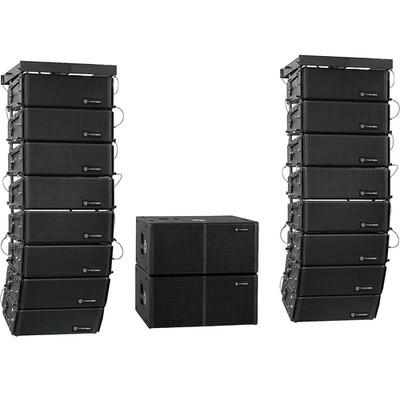 PRORECK Venue Set 10000W PA System Dual 12'' Active Sub 4'' Line Array DSP Stage
