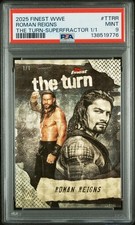 Marketplace image: Roman Reigns 2025 Topps Finest WWE The Turn #TT-RR SuperFractor 1/1 PSA Mint 9