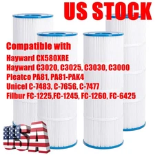4-Pack C3030 Pool Filter Cartridges for Hayward Swim Clear C580E, CX580XRE, PA81